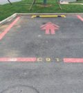 Pink women-only parking space