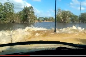 Toyota Land Cruiser river crossing
